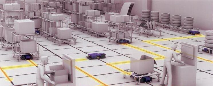 AGV - Veículo automático guiado para transporte de materiais e peças